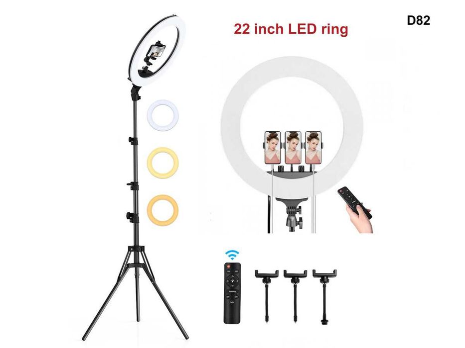 Ring Light LED 22 inchi Fotografie Lampa Circulara Ring Trepied 20cm
