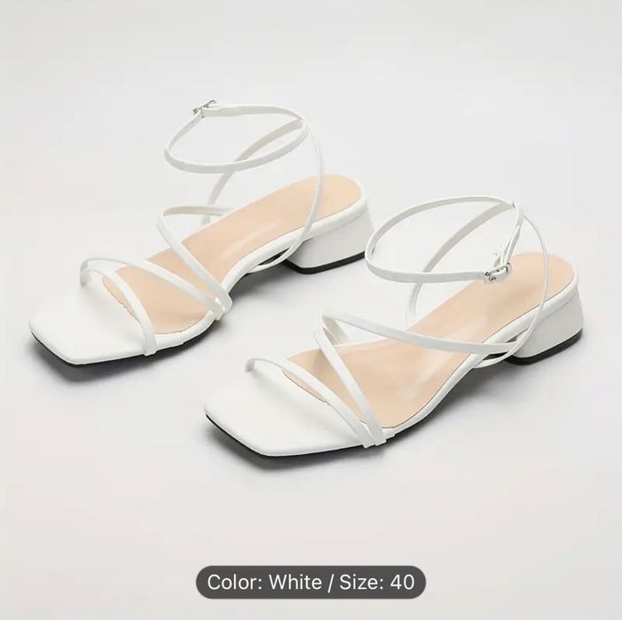 Sandale albe pentru femei, mărimea 40r, noi