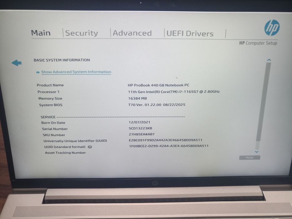 HP 440 G8 i7-1165g7  gen11  16gb RAM ,  500gb SSD , Windows 11