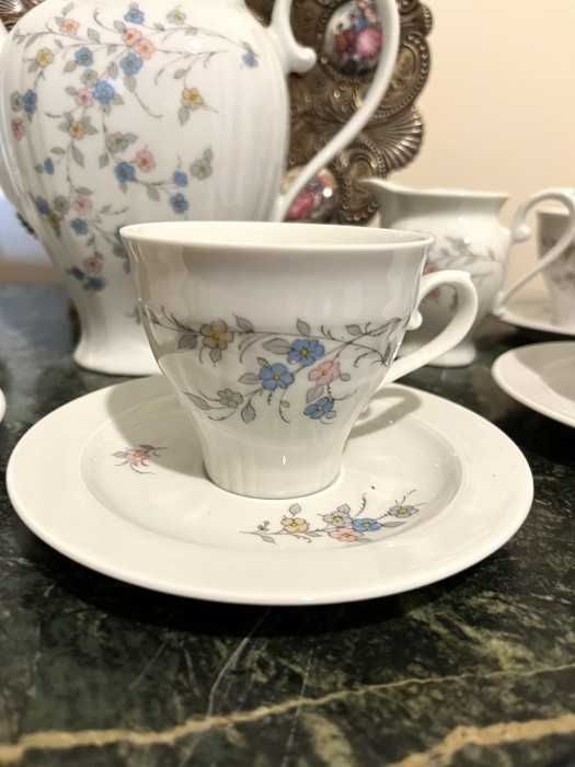 Elegant serviciu cafea-Seltmann Bavaria-Flori de primavara-Germania