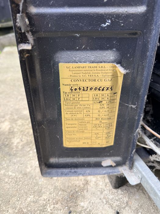 Convector gaz  in stare exceptionala