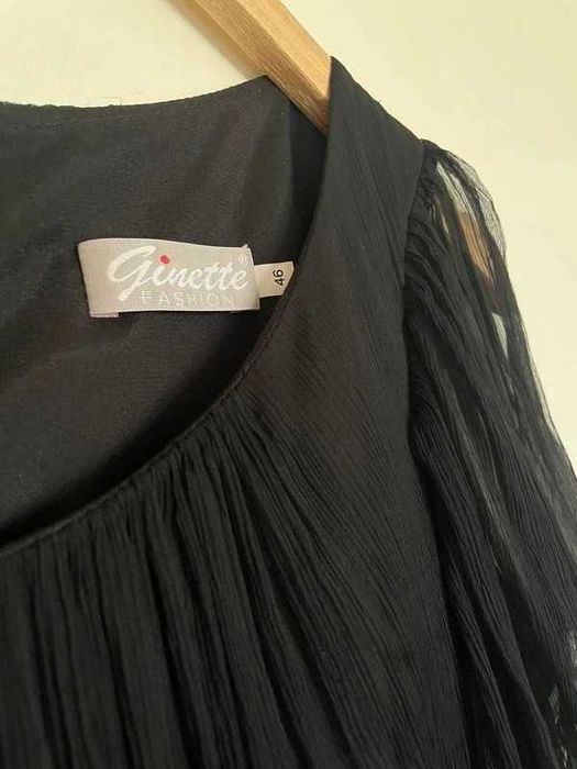 Rochie neagra Ginette din 100% matase naturala, marimea 46(XL), ca noua