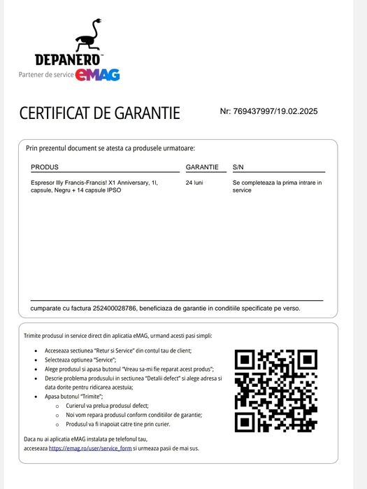 Vand  espresor Illy Francis X1 Anniversary mou cu garanție