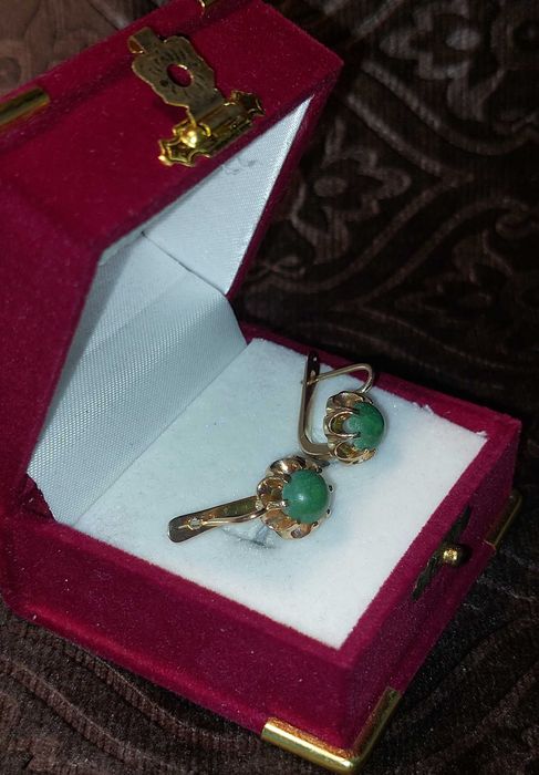 Серьги золотые с бирюзой