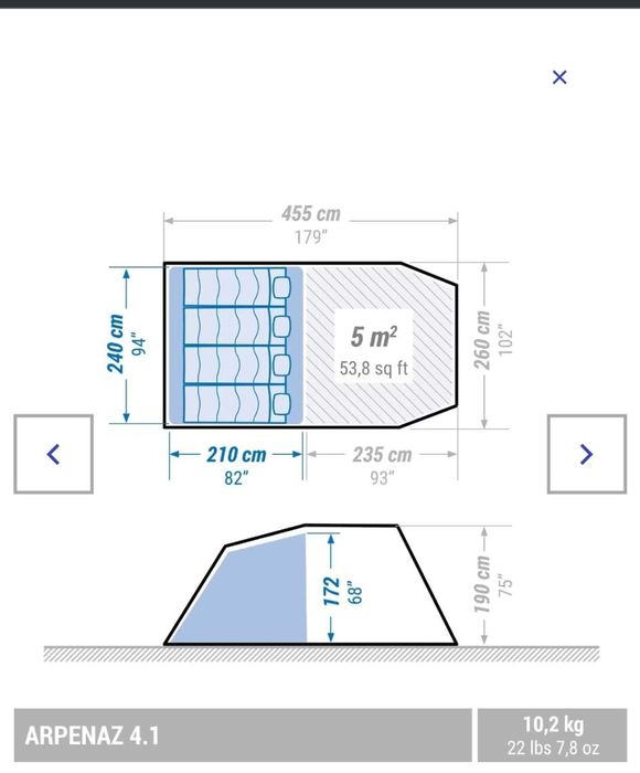 Cort 4 persoane Arpenaz family 4.1
