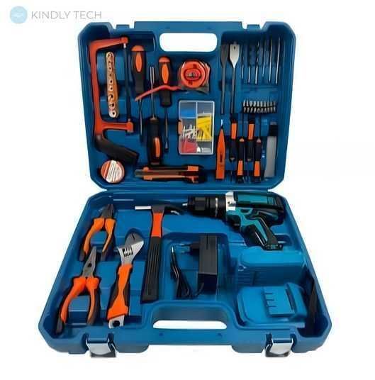 Шуруповерт-дрель, набор 54 предмета MAXITA