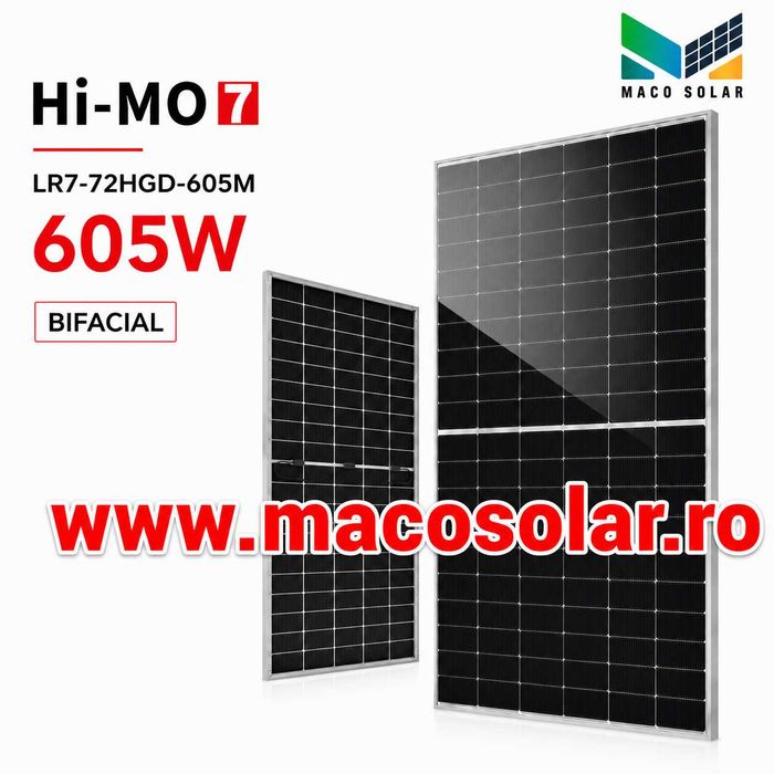 Panou Fotovoltaic LONGi 605W Hi-MO 7 LR7-72HGD-605M Bifacial Dual Glass N-Type HPDC