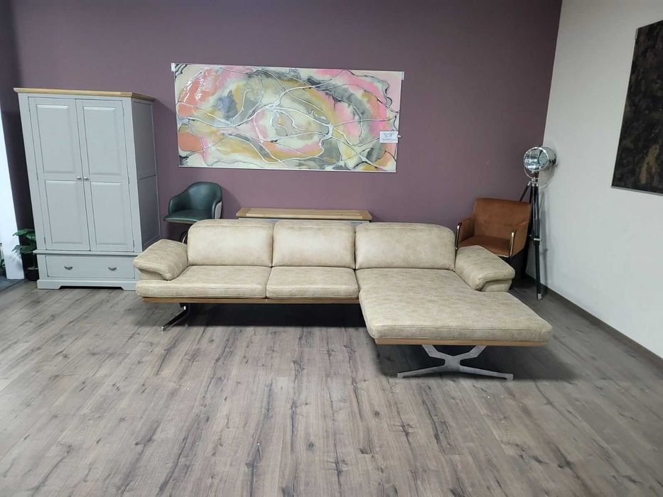 Бежов ъглов диван от плат "Bolsano"