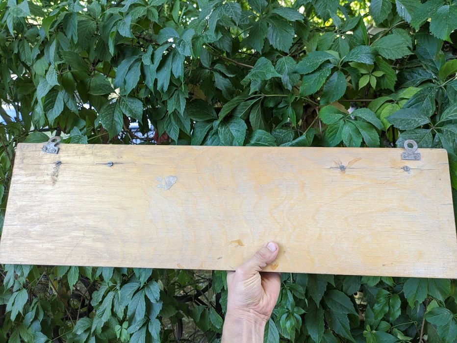 Вешалка деревянная четырёхколковая с полочкой. СССР.