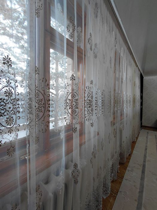 Шторы белые  9 метр