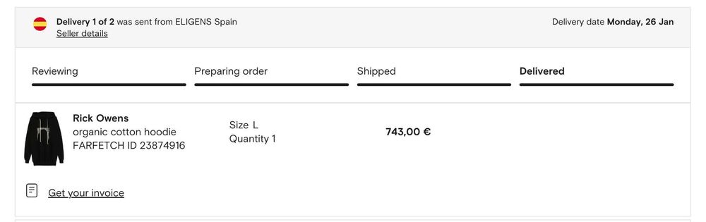 Rick Owens organic cotton hoodie | Size L