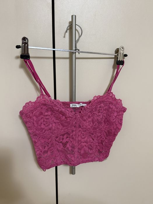 Зара дантелен топ