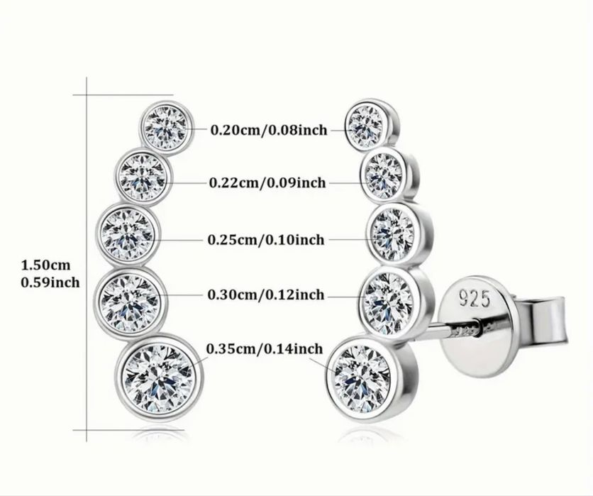 Сережки с муассанитом. Новые.