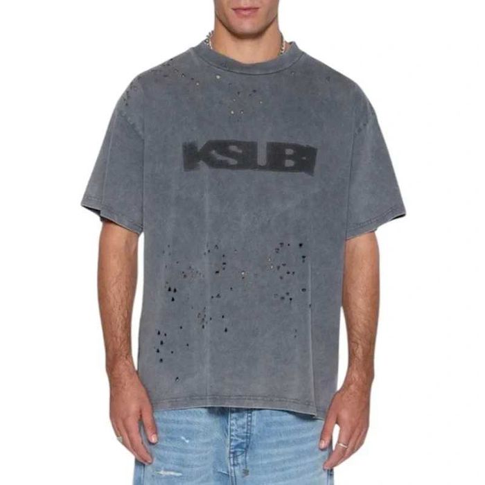 Ksubi, Tricou Blasted Ekcess SS, Negru/Gri, M
