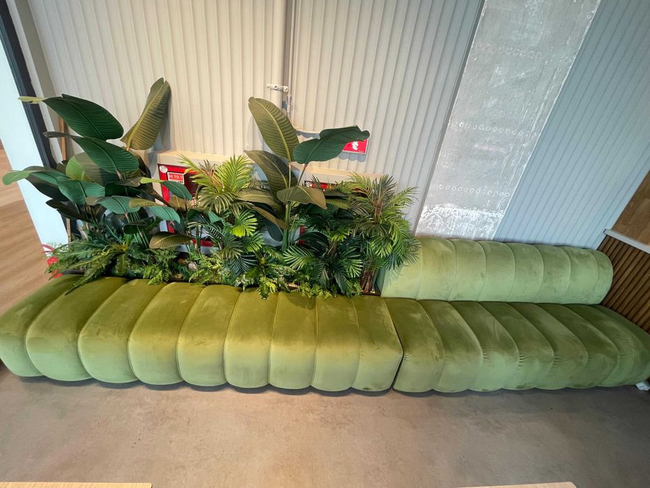 Canapea Tapițată din Catifea Verde 431 x 85