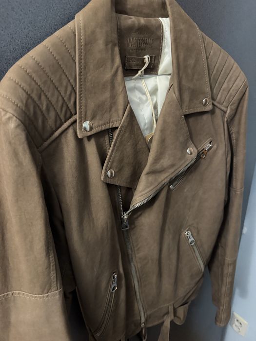 Geaca Biker Masterpelle nubuck M taupe