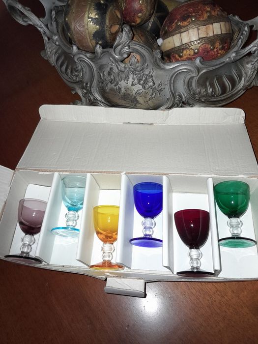 Pahare din sticla colorata hand made italia