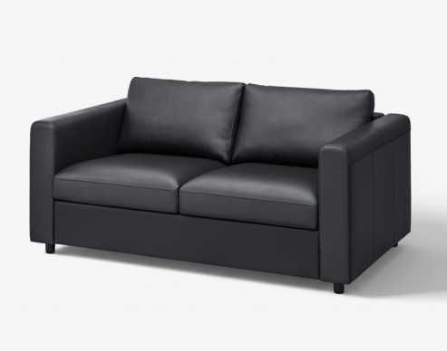 двуместен диван естествена кожа/купуван от IKEA/