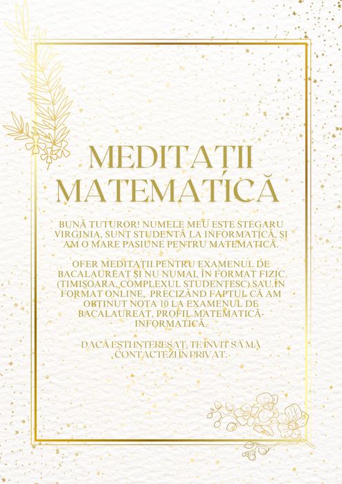 Meditații matematică 9-12