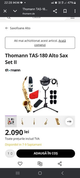 Vand set de saxofon alto pentru incepator