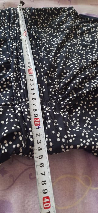 Rochie de zi cu imprimeu punctat - bleumarin închis