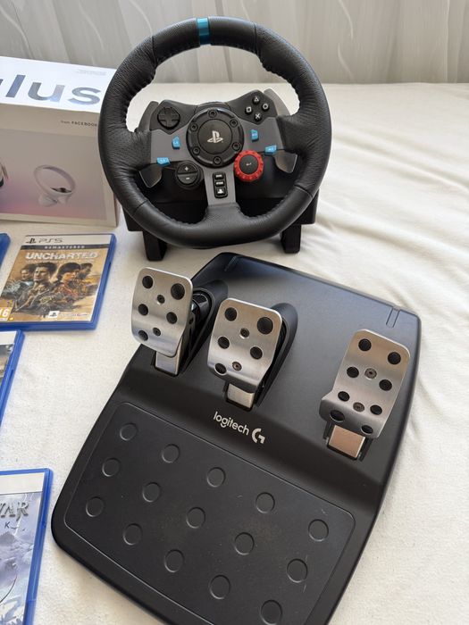 PS5 + кормило и педали + VR очила + игри All In ONE