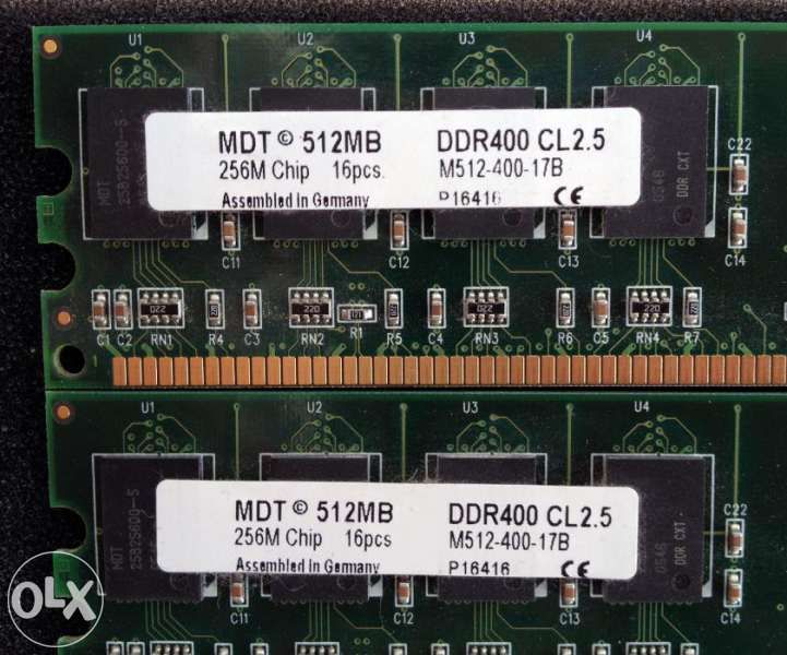 RAM Infineon и MDT 512МB DDR 400 (PC3200)