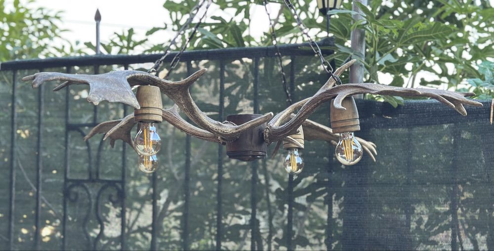 Ръчно направен полилеи от Еленски рога