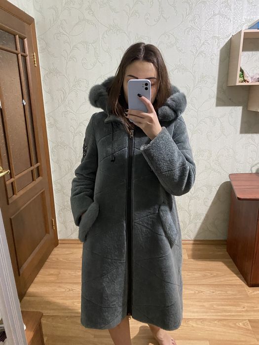 Шуба мутоновая + норка