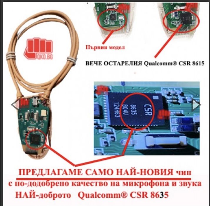 *ПОД НАЕМ* Блутут бръмбър слушалки за преписване с микрофон.