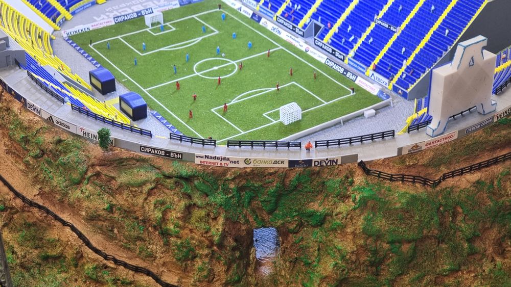 Ръчно изработен макет на стадиона Георги Аспарухов (Герена)