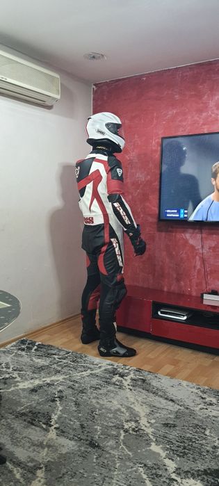 Costum combinezon moto piele IXS marimea 54