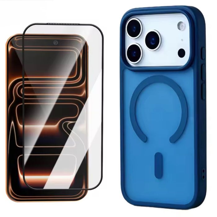 IPHONE 17 17 AIR 17 PRO 17 PRO MAX - Husa Magsafe Mata + Folie Sticla