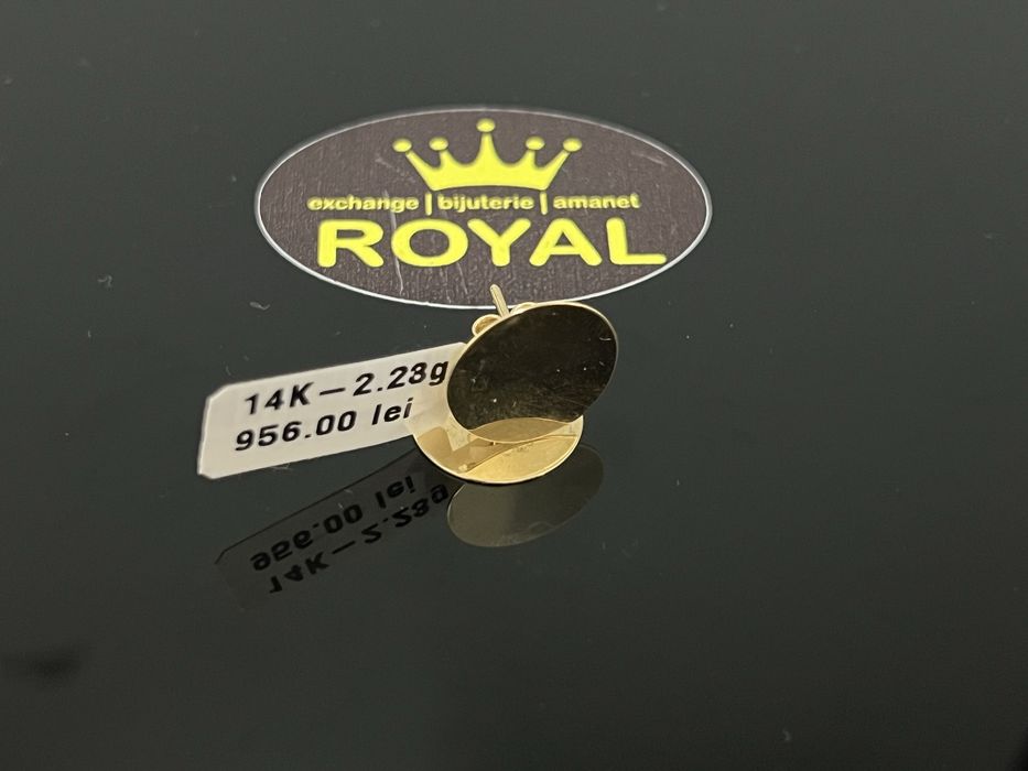 Bijuteria Royal CB : Cercei bănuț aur 14k 585   2,23 gr