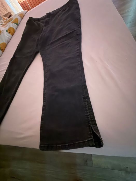 Сиво-черни дънки с цепка 4хл