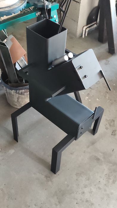 Sobă tip rachetă pentru ceaun, disc și plită