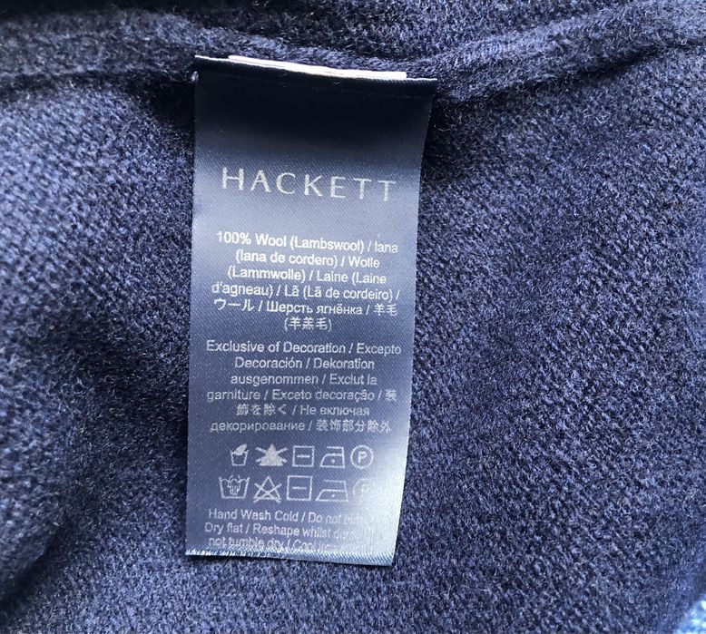 100% вълна Hackett London Lambswool Pullover ОРИГИНАЛ мъжки пуловер М