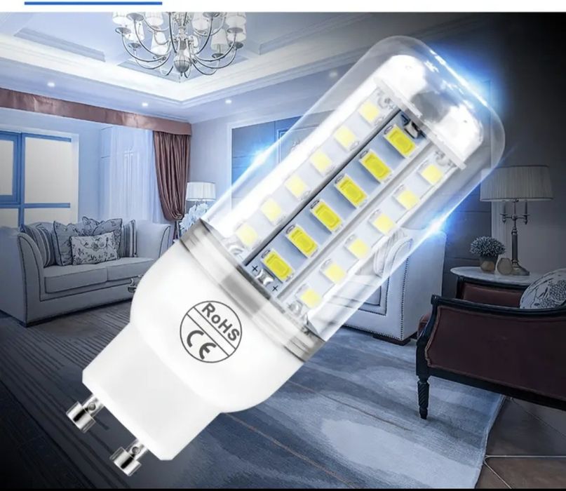 Лед крушка, лампа GU10, 72 диода, топло бяло