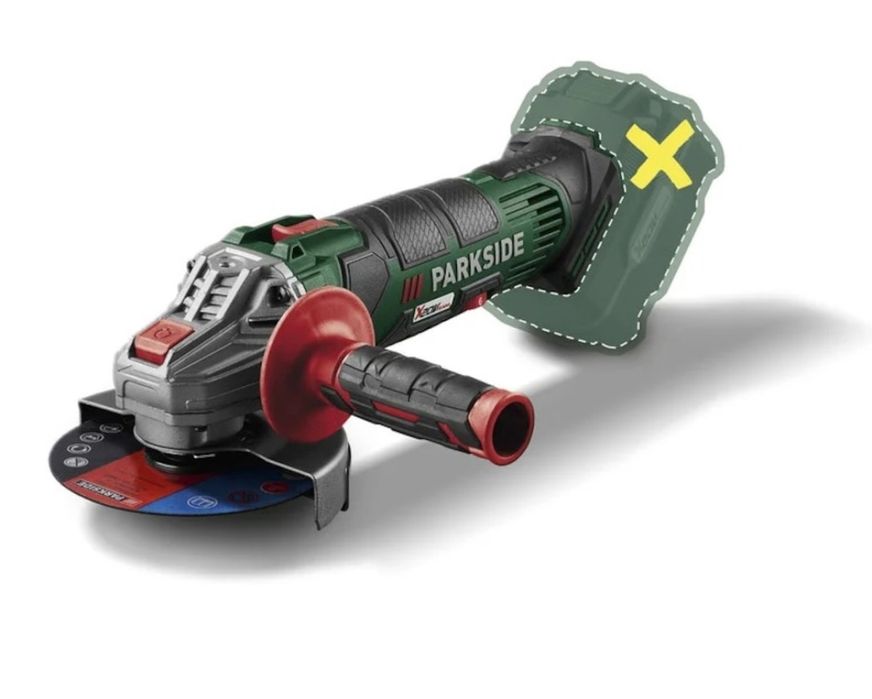 Polizor unghiular parkside pe acumulator 20v accesorii