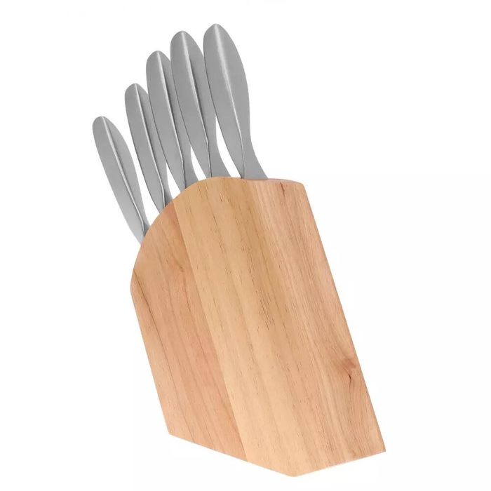 Set 5 cutite din inox, cu suport din lemn,Kinghoff