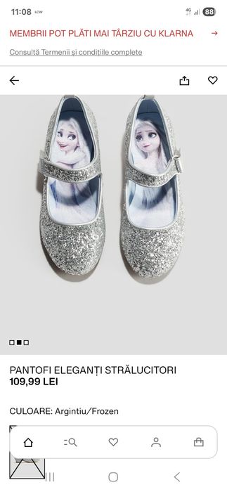 Pantofi eleganti fetițe Frozen/Elsa H&M 31