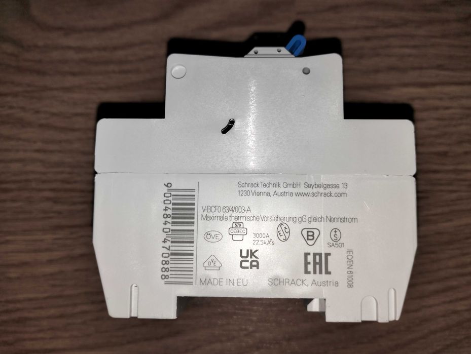 Intreruptor automat diferential Schrack 63A 4poli 30mA , NOU