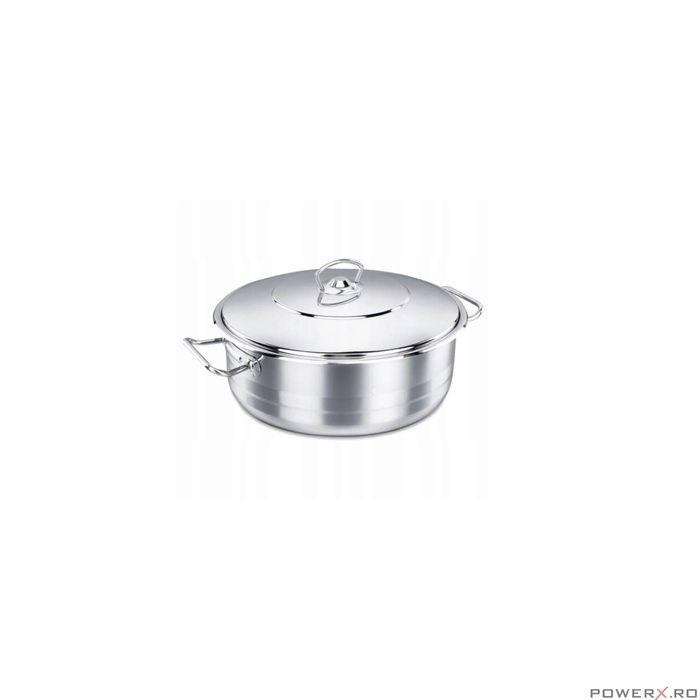 Oala cu capac din inox, 36x16cm, 15litri, compatibila cu toate
