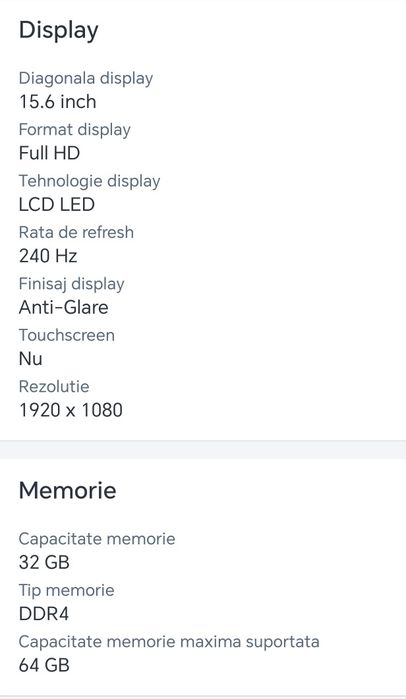 Vând Laptop Gaming pentru componente