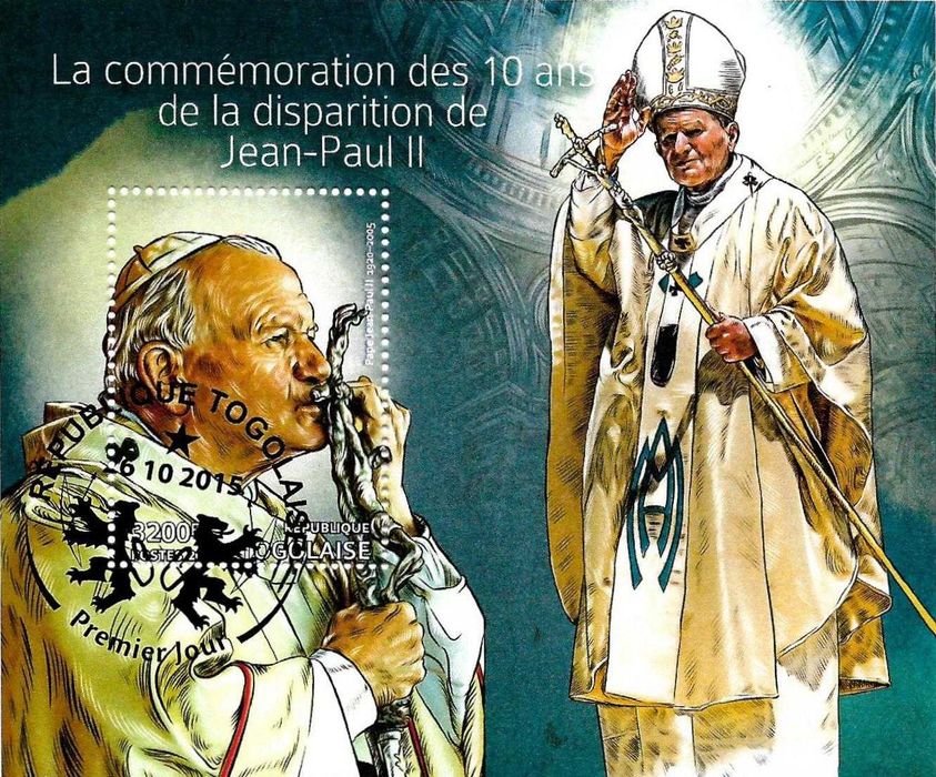 Super set invatare filatelie timbre colite tema papa Ioan Paul II 25 lei colita sau 200 lei setul de 8 colite