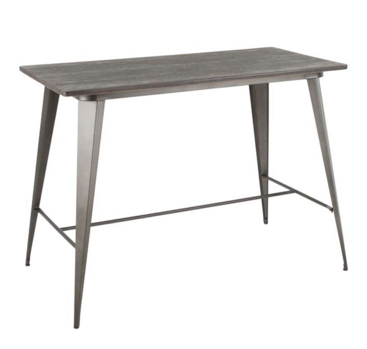 Masa de bar Lumisource cu cadru metal / blat de bambus presat