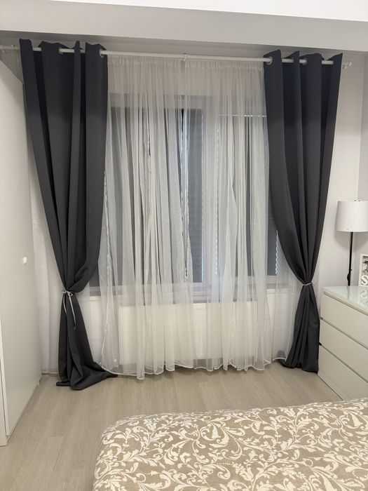 draperie gri 2 buc 150/300 cm