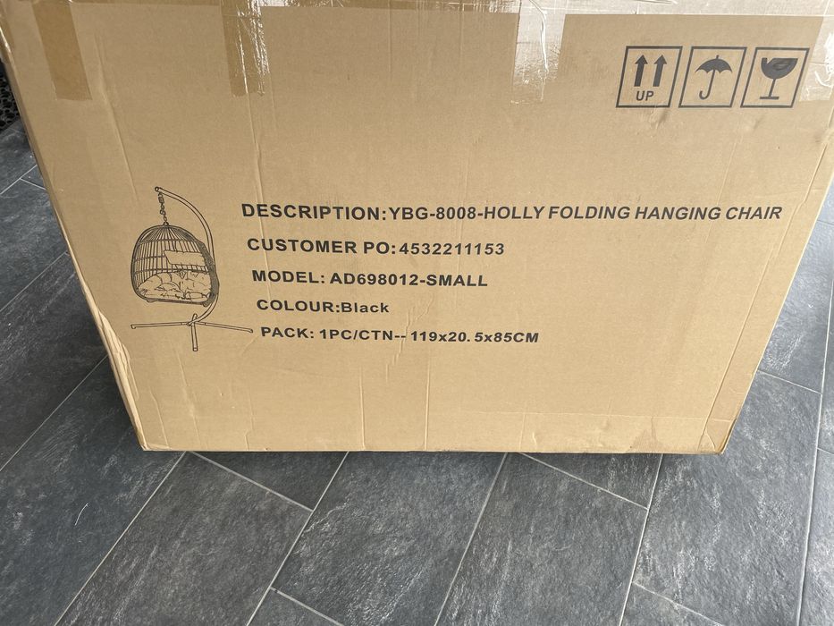 Scaun - Ou pliabil în aer liber suspendat din rattan Nou Sigilat