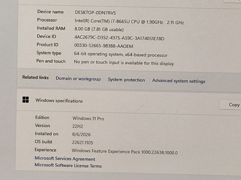 vand   laptop diagnoza auto Dell Latitude 7400.14"FH.i7  8665 Quad Core.8 Gb.Ssd 256 Gb