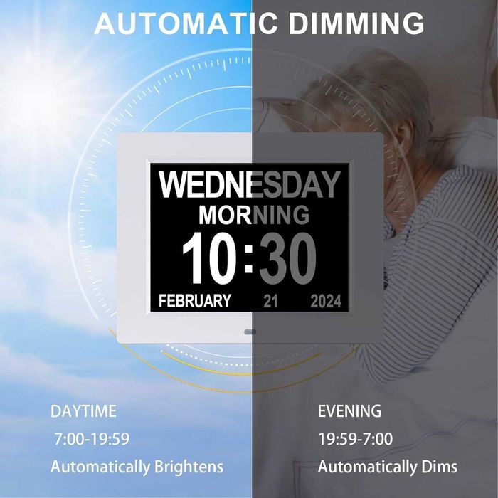 Голям дисплей с дигитален календар и дневен часовник